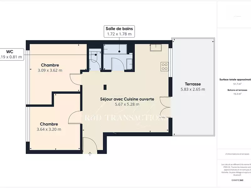 Appartement, 54 m²