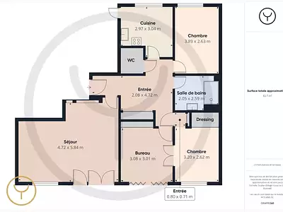 Appartement, 85 m²