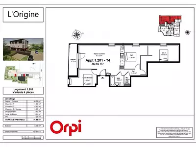 Appartement, 77 m²