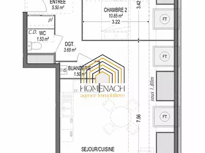 Appartement, 69,5 m²