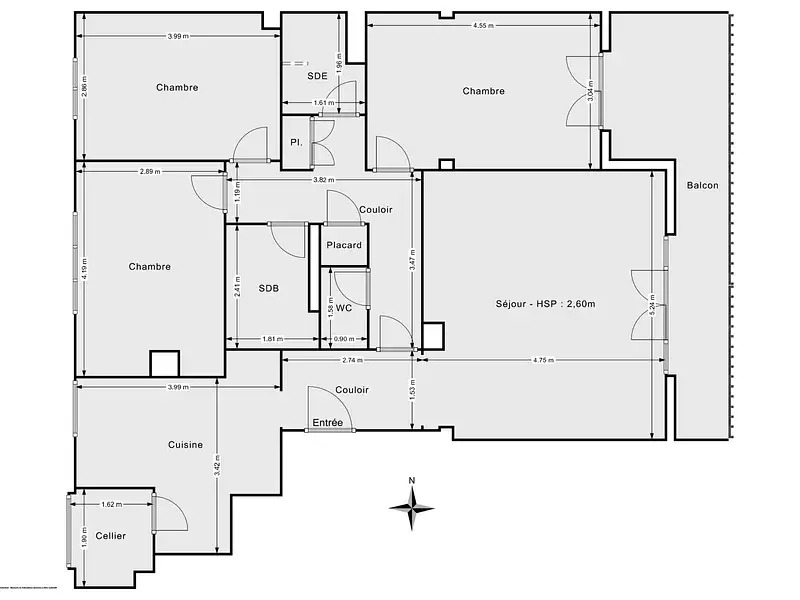 Appartement, 93 m²