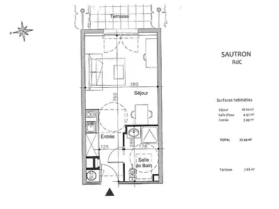 Appartement, 27,49 m²