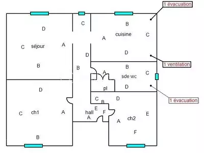 Appartement, 60 m²