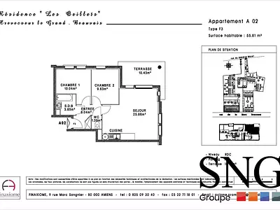 Appartement, 55,39 m²