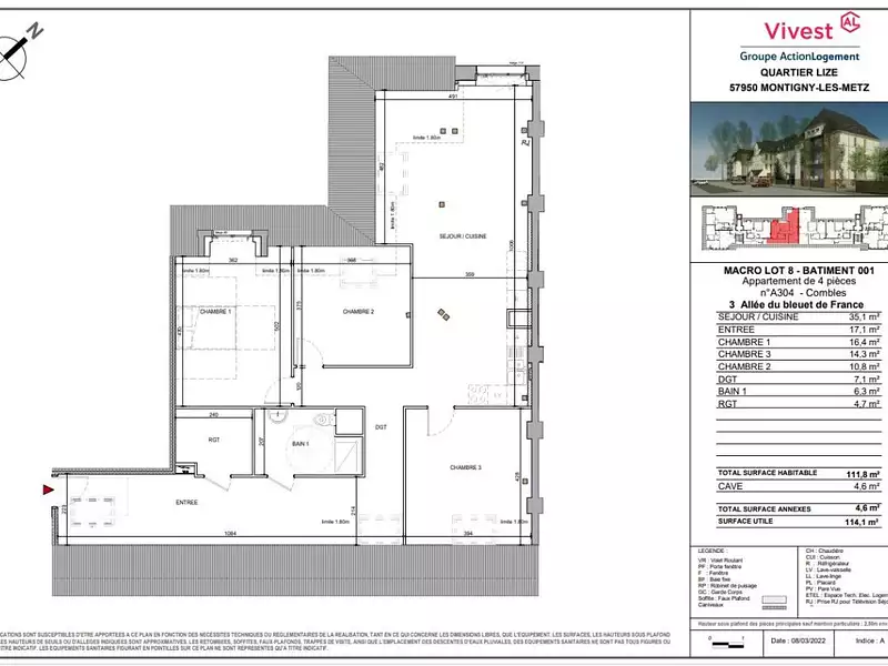 Appartement, 111 m²