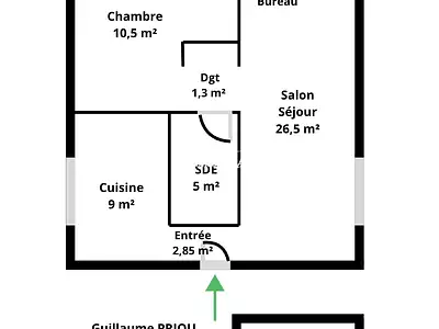 Appartement, 55 m²