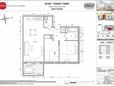 Appartement, 62,23 m²