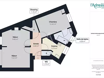 Appartement, 53 m²