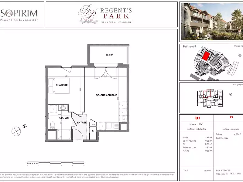 Appartement, 39,45 m²