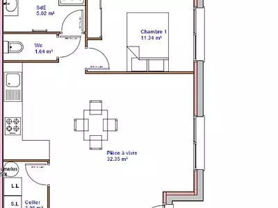 Maison, 55 m²