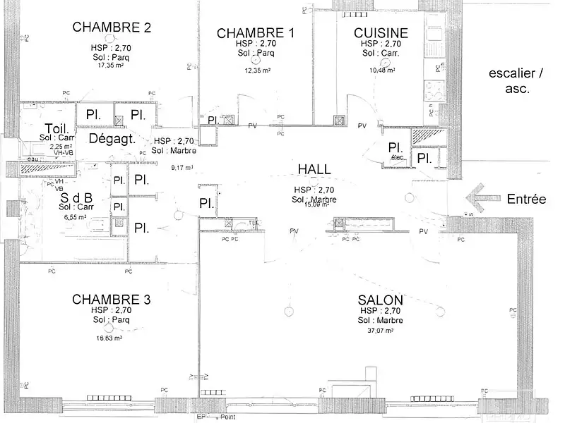 Appartement, 124,79 m²