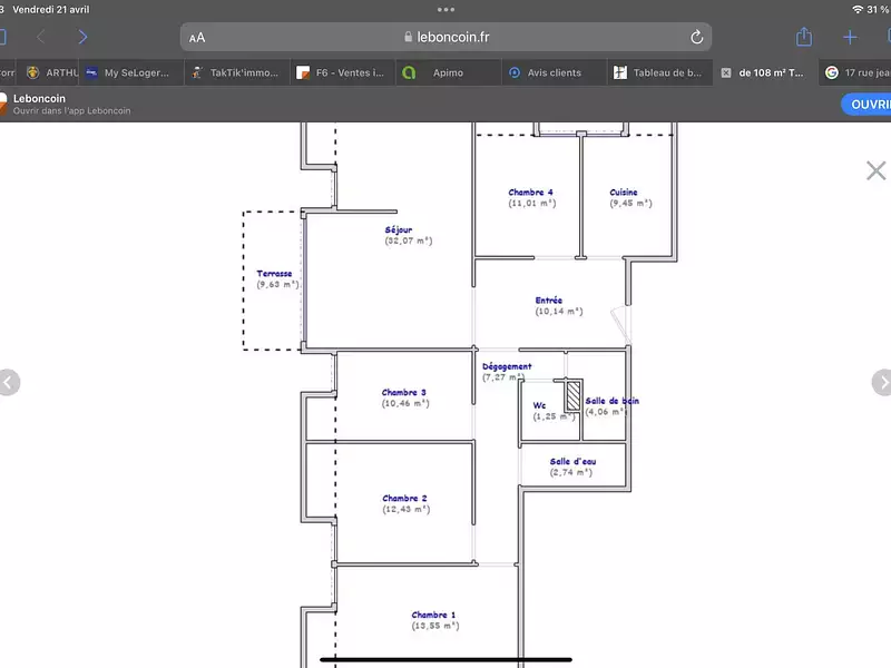 Appartement, 108 m²