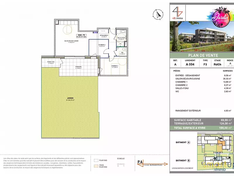 Appartement, 69,39 m²