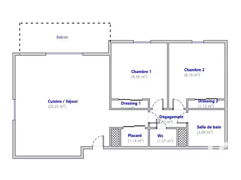 Appartement, 54 m²