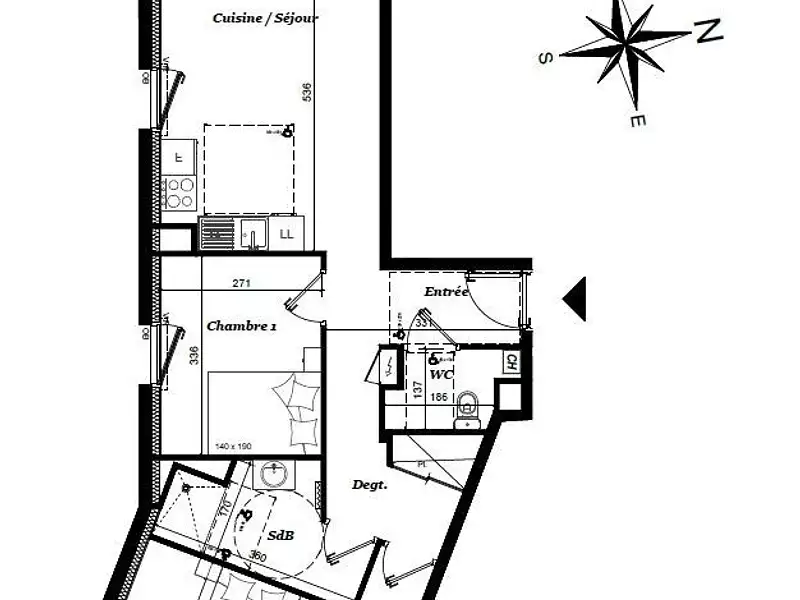 Appartement, 61 m²