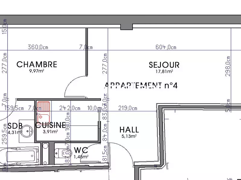Appartement, 42,53 m²