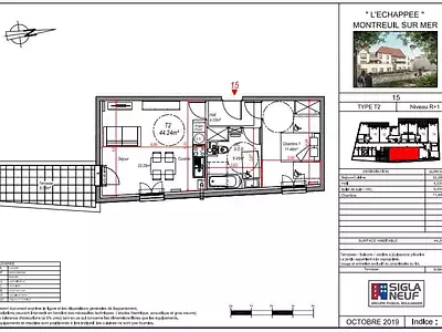 Appartement, 44,24 m²