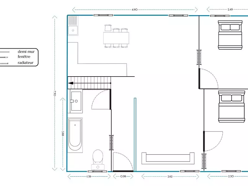Appartement, 53 m²