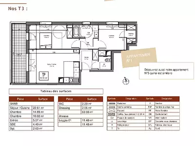Appartement, 64,2 m²