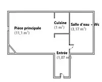 Appartement, 16,34 m²