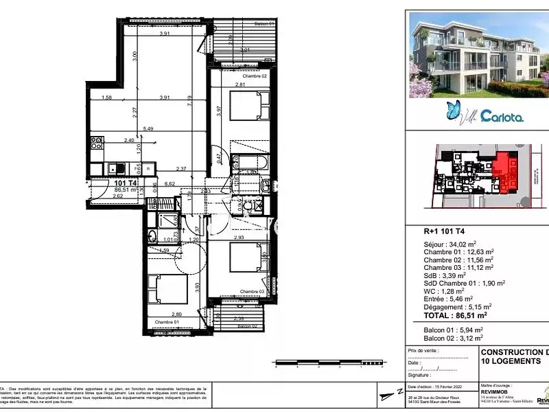 Appartement, 86,51 m²