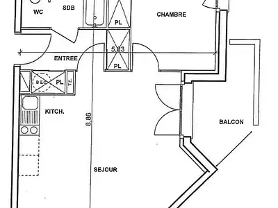 Appartement, 36 m²