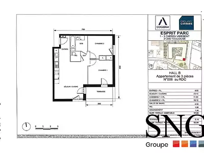 Appartement, 58,9 m²