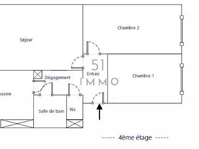 Appartement, 58 m²