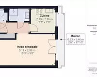 Appartement, 26,3 m²