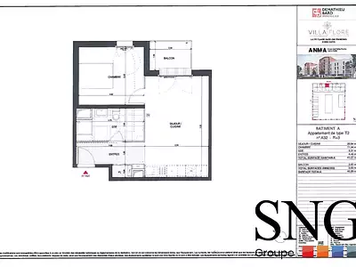 Appartement, 43,39 m²