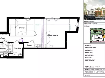 Appartement, 55,89 m²
