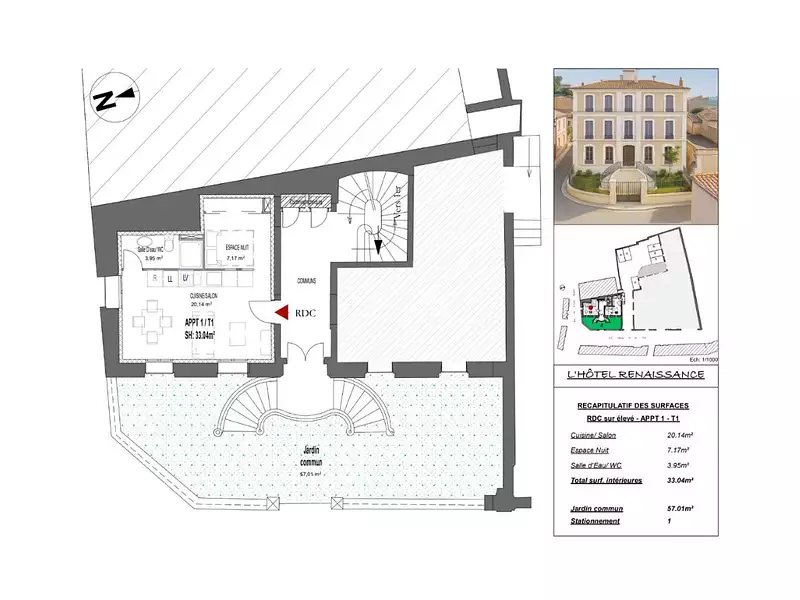 Appartement, 33 m²