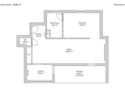 Appartement, 38,86 m²