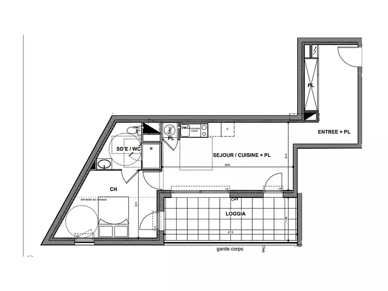 Appartement, 47,21 m²