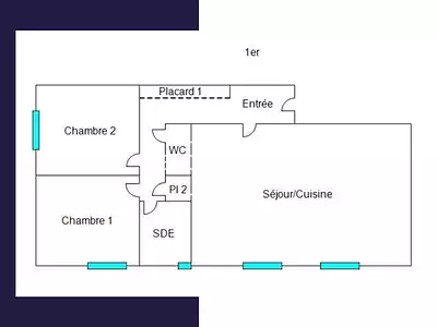 Appartement, 62,9 m²