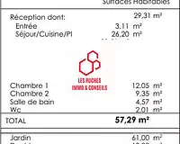 Appartement, 57,29 m²