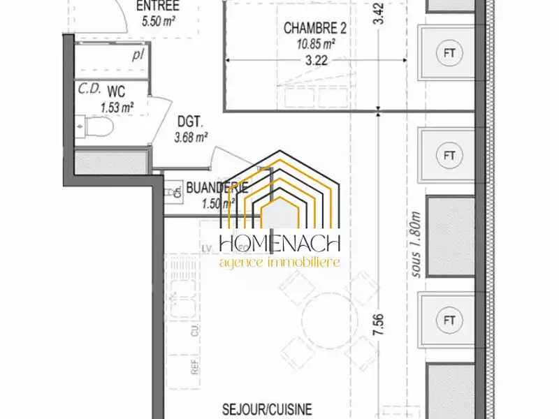 Appartement, 69,5 m²