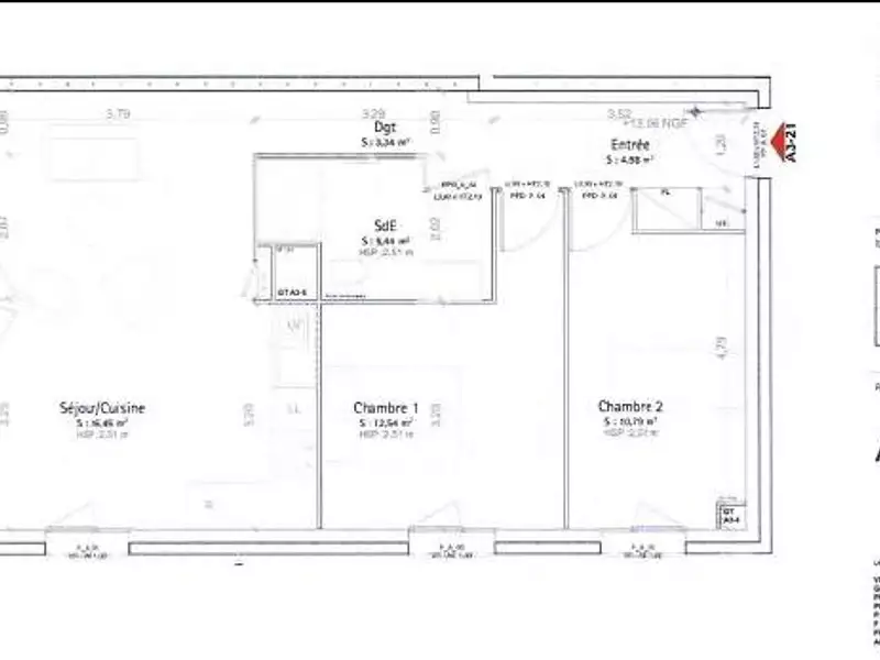 Appartement, 63,54 m²