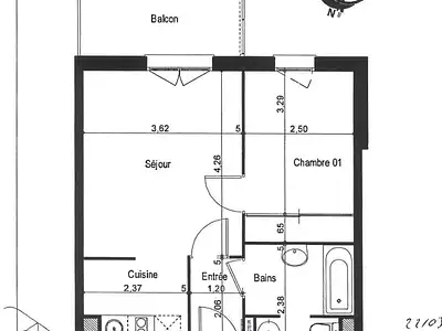 Appartement, 37,5 m²