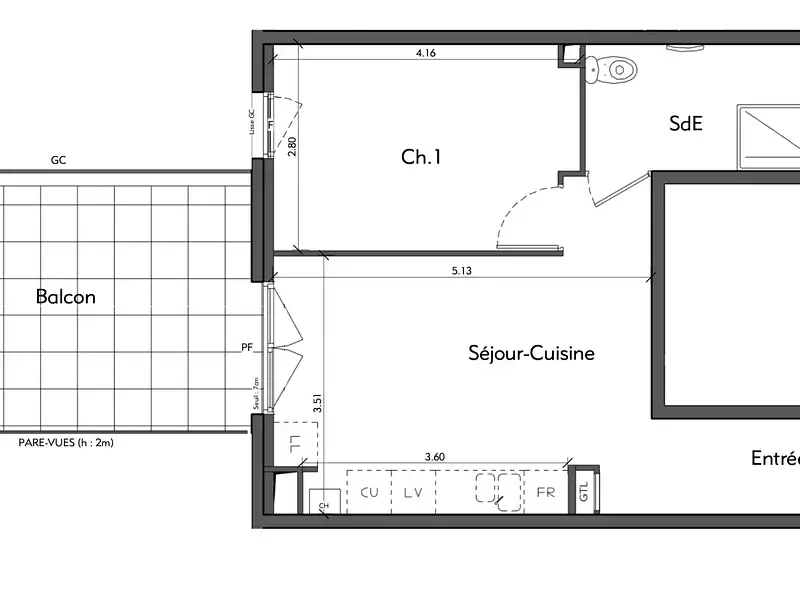 Appartement, 40,1 m²