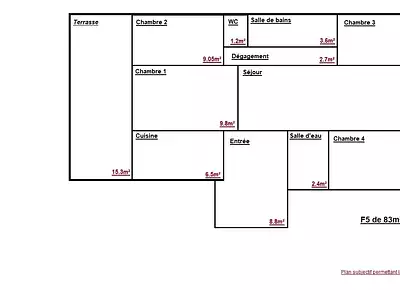 Appartement, 83 m²