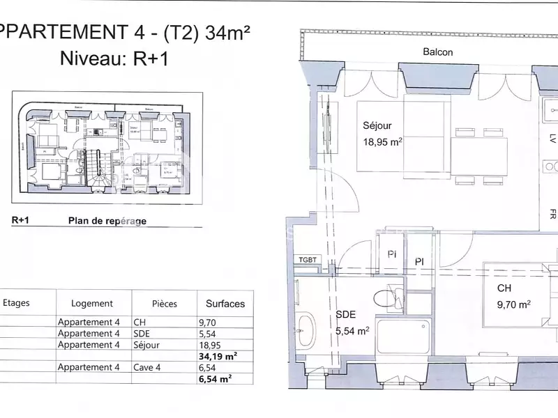 Appartement, 34 m²