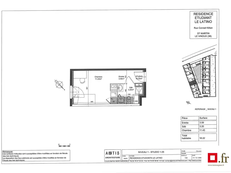 Appartement, 18,35 m²