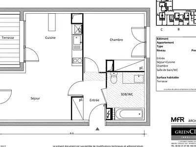 Appartement, 44,1 m²