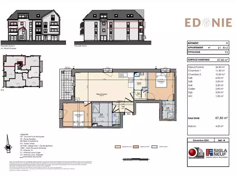 Appartement, 67,8 m²