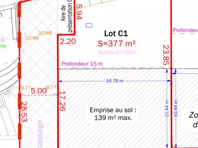 Terrain, 377 m²