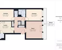 Appartement, 61,8 m²