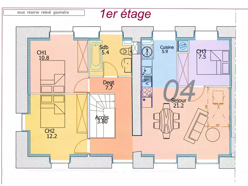 Appartement, 74,5 m²