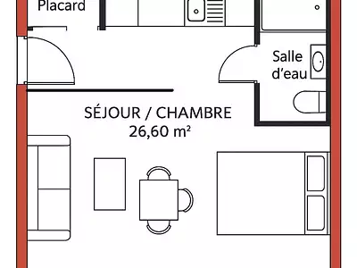 Appartement, 26 m²