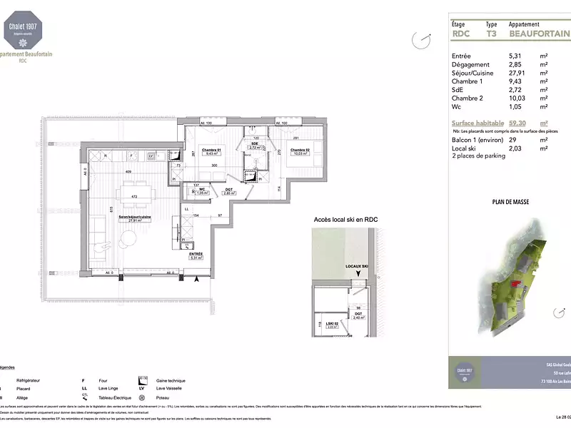 Appartement, 59 m²